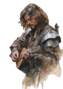 Medieval Bard Sketch Vinyl Car Decal Sticker – Waterproof & UV-Resistant 4.373333333333333"