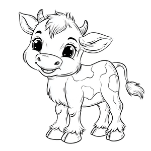 Cheerful Baby Cow Vinyl Car Decal Sticker – Waterproof & UV-Resistant 3.4133333333333336"