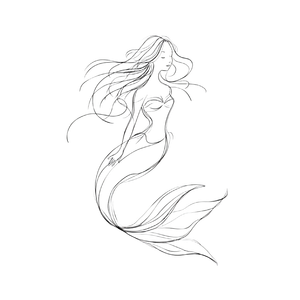 Minimalist Mermaid V2 Vinyl Car Decal Sticker – Waterproof & UV-Resistant 3.4133333333333336"