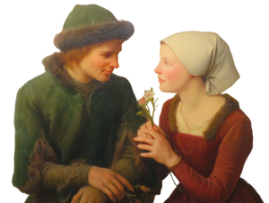 Medieval Courtship Moment Vinyl Car Decal Sticker – Waterproof & UV-Resistant 6.1866666666666665"