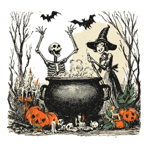Scared Skeleton Witch Vinyl Car Decal Sticker – Waterproof & UV-Resistant 6.826666666666667"