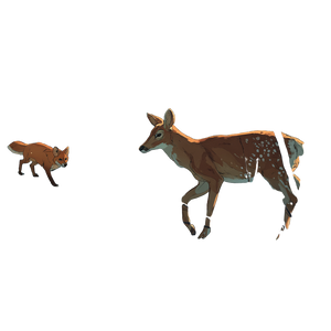 Winter Deer & Fox Vinyl Car Decal Sticker – Waterproof & UV-Resistant 3.4133333333333336"