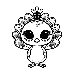 Cute Cartoon Peacock Vinyl Car Decal Sticker – Waterproof & UV-Resistant 3.4133333333333336"