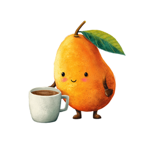Kawaii Mango Mug Vinyl Car Decal Sticker – Waterproof & UV-Resistant 3.4133333333333336"