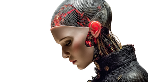 Blurred Robot Portrait Vinyl Car Decal Sticker – Waterproof & UV-Resistant 5.4