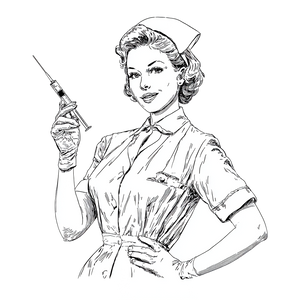 Vintage Nurse Syringe Vinyl Car Decal Sticker – Waterproof & UV-Resistant 3.4133333333333336"