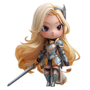 Chibi Knight Vinyl Car Decal Sticker – Waterproof & UV-Resistant 3.4133333333333336"
