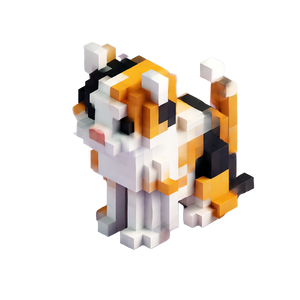 Voxel Calico Cat Vinyl Car Decal Sticker – Waterproof & UV-Resistant 6.826666666666667"