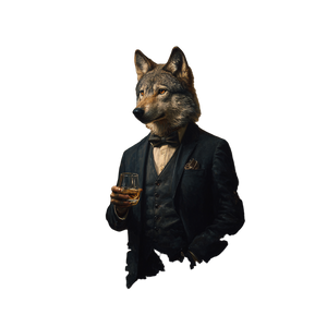Majestic Wolf Waistcoat Vinyl Car Decal Sticker – Waterproof & UV-Resistant 3.4133333333333336"