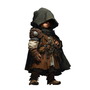 Hooded Halfling Thief Vinyl Car Decal Sticker – Waterproof & UV-Resistant 3.4133333333333336"