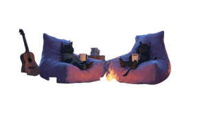 Cozy Cats Evening Vinyl Car Decal Sticker – Waterproof & UV-Resistant 2.72"