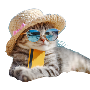 Stylish Beach Kitten Vinyl Car Decal Sticker – Waterproof & UV-Resistant 6.826666666666667"