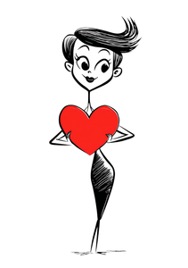 Cartoon Heart Girl Vinyl Car Decal Sticker – Waterproof & UV-Resistant 4.32"