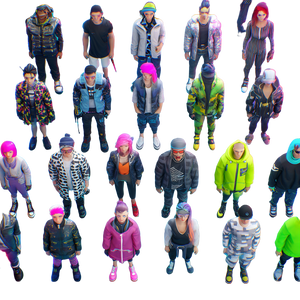 Cyber Trendy Characters Vinyl Car Decal Sticker – Waterproof & UV-Resistant 3.4133333333333336"