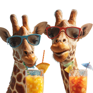 Giraffes On Holiday Vinyl Car Decal Sticker – Waterproof & UV-Resistant 3.4133333333333336"