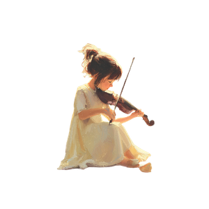 Young Violinist V6 Vinyl Car Decal Sticker – Waterproof & UV-Resistant 3.4133333333333336"