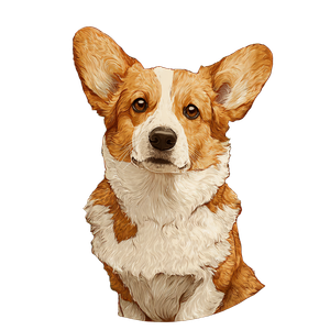 Corgi In Art Vinyl Car Decal Sticker – Waterproof & UV-Resistant 6.826666666666667"