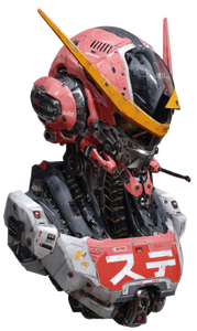 Pink Mecha Portrait Vinyl Car Decal Sticker – Waterproof & UV-Resistant 9.49333333333333