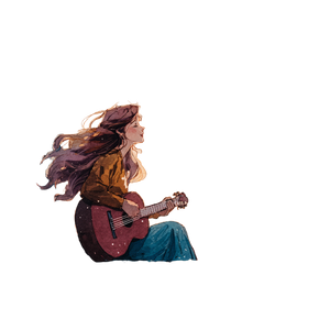 Boho Guitarist Vinyl Car Decal Sticker – Waterproof & UV-Resistant 6.826666666666667"