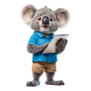 Professional Koala Mascot Vinyl Car Decal Sticker – Waterproof & UV-Resistant 3.4133333333333336"
