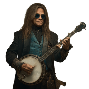 Ozzy Bluegrass Banjo Vinyl Car Decal Sticker – Waterproof & UV-Resistant 3.4133333333333336"