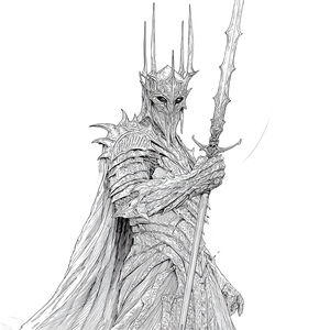 Sauron Coloring Page Vinyl Car Decal Sticker – Waterproof & UV-Resistant 6.826666666666667"