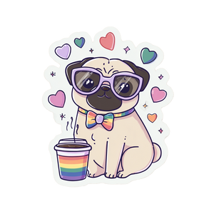 Cute Pug Sticker Vinyl Car Decal Sticker – Waterproof & UV-Resistant 6.826666666666667"