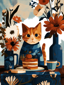 Cute Cat In Pajamas Vinyl Car Decal Sticker – Waterproof & UV-Resistant 4.1066666666666665"