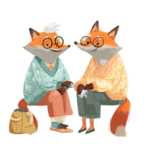 Elderly Fox Couple Vinyl Car Decal Sticker – Waterproof & UV-Resistant 3.4133333333333336" Elderly Fox Couple Vinyl Car Decal Sticker – Waterproof & UV-Resistant 3.4133333333333336"