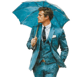 Businessman With Umbrella Vinyl Car Decal Sticker – Waterproof & UV-Resistant 3.4133333333333336"