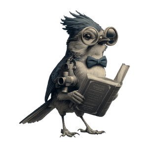 Nerdy Bird Illustration Vinyl Car Decal Sticker – Waterproof & UV-Resistant 6.826666666666667"