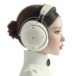 Korean Girl Headphones V2 Vinyl Car Decal Sticker – Waterproof & UV-Resistant 6.826666666666667"