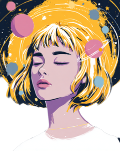 Cosmic Woman Portrait V2 Vinyl Car Decal Sticker – Waterproof & UV-Resistant 8.0"