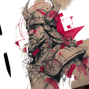 Viking Sketch Design Vinyl Car Decal Sticker – Waterproof & UV-Resistant 3.4133333333333336"