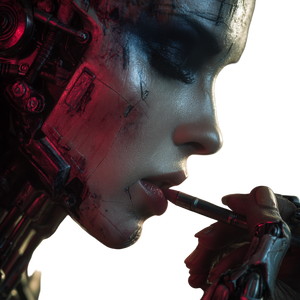 Robotic Hand Lipstick Vinyl Car Decal Sticker – Waterproof & UV-Resistant 3.4133333333333336"