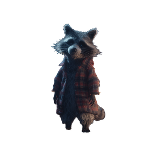 Humanoid Raccoon Camper Vinyl Car Decal Sticker – Waterproof & UV-Resistant 3.4133333333333336"