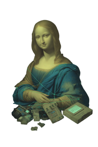 Modernist Mona Lisa Vinyl Car Decal Sticker – Waterproof & UV-Resistant 8.96"