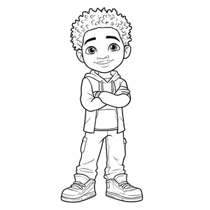 Black Boy Cartoon Vinyl Car Decal Sticker – Waterproof & UV-Resistant 3.4133333333333336"