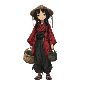 Anime Peasant Girl Vinyl Car Decal Sticker – Waterproof & UV-Resistant 6.826666666666667"