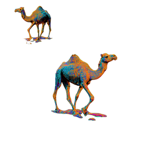 Psychodelic Camels Vinyl Car Decal Sticker – Waterproof & UV-Resistant 3.4133333333333336"