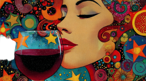 Smiling Wine Sip Vinyl Car Decal Sticker – Waterproof & UV-Resistant 2.72"