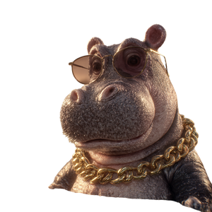 Hippo In Sunglasses Vinyl Car Decal Sticker – Waterproof & UV-Resistant 3.4133333333333336"
