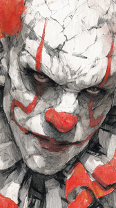 Demonic Clown Close-Up Vinyl Car Decal Sticker – Waterproof & UV-Resistant 9.706666666666667"