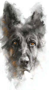 Fiery-Eyed German Shepherd Vinyl Car Decal Sticker – Waterproof & UV-Resistant 4.906666666666666"