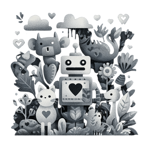 Cute Folk Robot Vinyl Car Decal Sticker – Waterproof & UV-Resistant 3.4133333333333336"