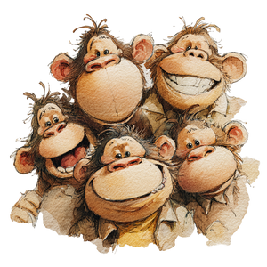 Cartoon Monkeys V2 Vinyl Car Decal Sticker – Waterproof & UV-Resistant 3.4133333333333336"