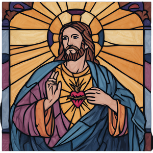 Stained Glass Saint V2 Vinyl Car Decal Sticker – Waterproof & UV-Resistant 6.826666666666667"