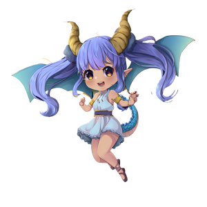 Chibi Dragon Girl Vinyl Car Decal Sticker – Waterproof & UV-Resistant 3.4133333333333336"
