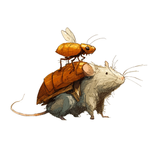 Cockroach On Rat Vinyl Car Decal Sticker – Waterproof & UV-Resistant 3.4133333333333336"