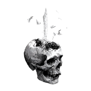 Exploding Skull Knife Vinyl Car Decal Sticker – Waterproof & UV-Resistant 3.4133333333333336"